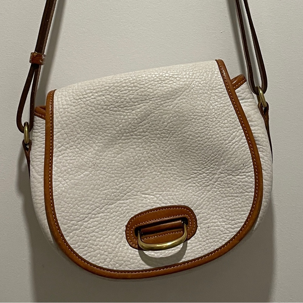 Vintage White and brown Dooney and Burke shoulder bag